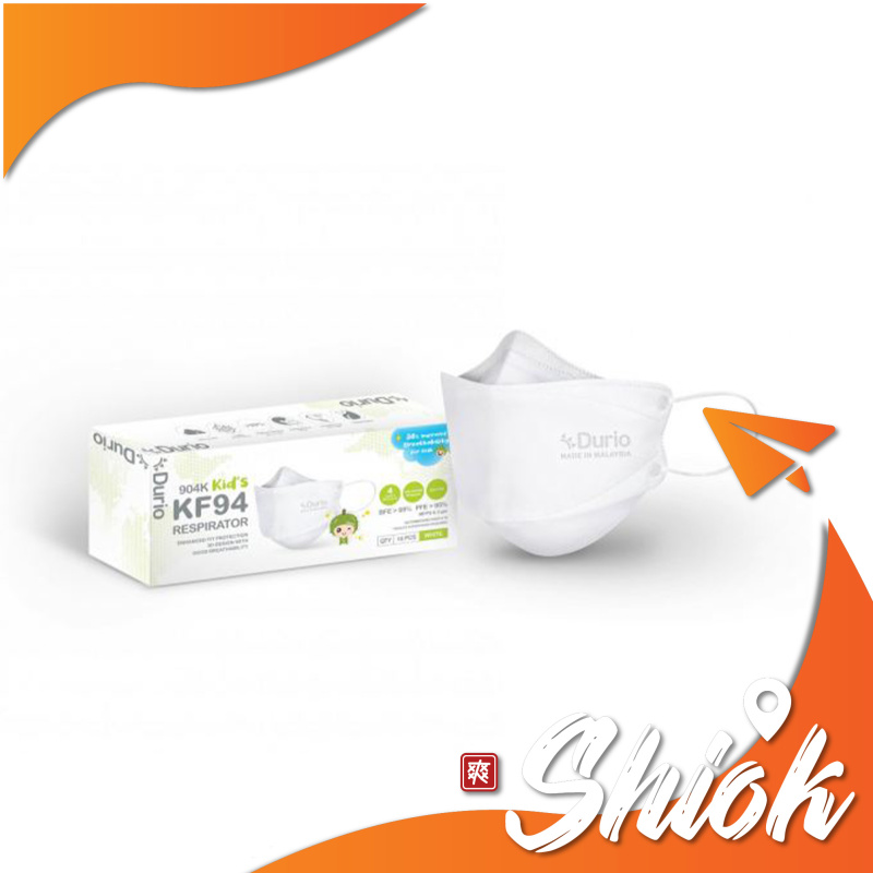 Durio 904K Kid’s KF94 Respirator (White) - 10pcs